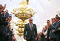 Избранный президент РФ Владимир Путин во время церемонии инаугурации в Кремле. 7 мая 2018 Избранный президент РФ Владимир Путин во время церемонии инаугурации в Кремле. 7 мая 2018