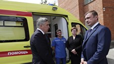 Губернатор Тульской области Алексей Дюмин и министр здравоохранения области Андрей Третьяков на тренировке по реагированию на ЧП в Тульской области Губернатор Тульской области Алексей Дюмин и министр здравоохранения области Андрей Третьяков на тренировке по реагированию на ЧП в Тульской области