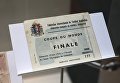 Vip-билет на финальный матч Кубка Мира ФИФА 1938-го года Италия-Венгрия, представленный на выставке футбольной атрибутики Qatar @RoadTo2022 Exhibition в ГУМе в Москве Vip-билет на финальный матч Кубка Мира ФИФА 1938-го года Италия-Венгрия, представленный на выставке футбольной атрибутики Qatar @RoadTo2022 Exhibition в ГУМе в Москве