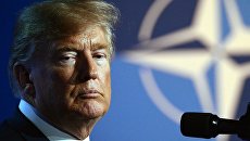 Президент США Дональд Трамп на саммите НАТО в Брюсселе Президент США Дональд Трамп на саммите НАТО в Брюсселе