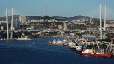 Вантовый мост во Владивостоке. Архивное фото Вантовый мост во Владивостоке. Архивное фото
