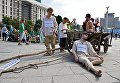 Участники социально-информационной акции противодействия торговле людьми в Киеве. Участники социально-информационной акции противодействия торговле людьми в Киеве.