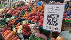 QR-код для оплаты криптовалютой на Бессарабском рынке в Киеве QR-код для оплаты криптовалютой на Бессарабском рынке в Киеве