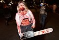 Участница ежегодного парада по случаю праздника Хэллоуин в Нью-Йорке. 31 октября 2018 Участница ежегодного парада по случаю праздника Хэллоуин в Нью-Йорке. 31 октября 2018