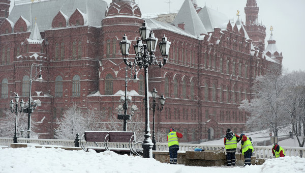 Снегопад в москве в фото