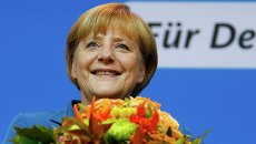Ангела Меркель после победы коалиции ХДС/ХСС на выборах в бундестаг Ангела Меркель после победы коалиции ХДС/ХСС на выборах в бундестаг